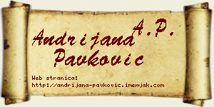 Andrijana Pavković vizit kartica